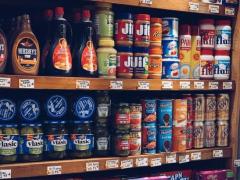 De sectie “Amerikaans Eten” in buitenlandse supermarkten